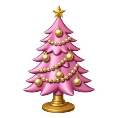 Pink and gold Christmas tree  sticker