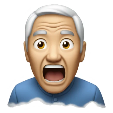 old asian man yelling at clouds sticker