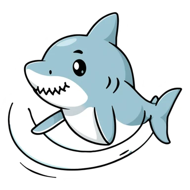 shark running with sneakers sticker