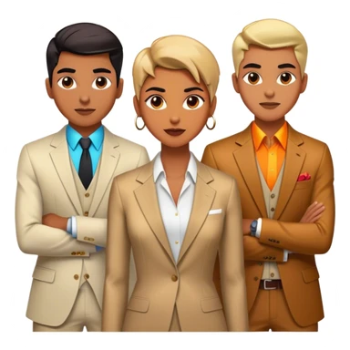 Cinematic Realistic BTS Portrait Emoji, depicted as a dynamic energetic portrayal of the global K-pop group with stylish modern attire and vibrant expressions, rendered with rich textures and bold contemporary lighting that captures their youthful charisma. sticker