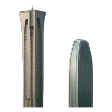 two towers whit a plane sticker