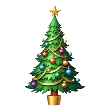 Christmas tree with ornaments and a star on top sticker