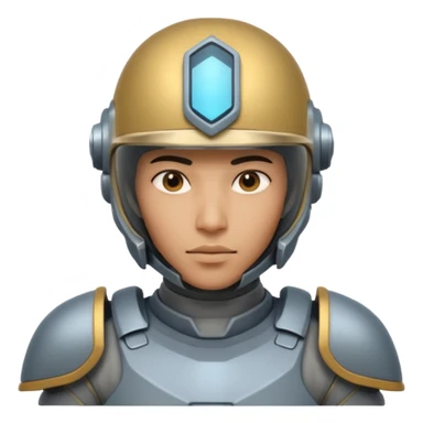 futuristic armored soldier human portrait, head and shoulders only, South Asian facial features, helmet visor, sci-fi armor details, 3D cartoon, mobile game icon style, clean background, no text, no watermark
 sticker