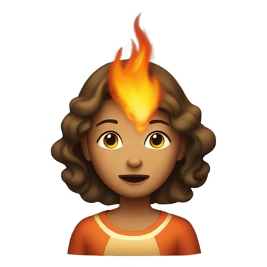 Girl breathing fire sticker