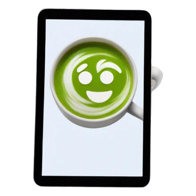 kindle ereader next to a matcha latte sticker