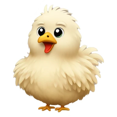 Fluffy chicken beige sticker