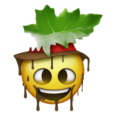 Dripping smiley face with wee leaf eyes and rasta hat sticker