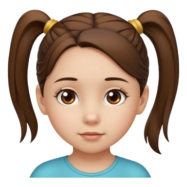 una chica pequeña con una cola de caballo sticker