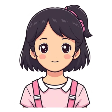 15 year old girl with black hair and brown eyes pink braces  sticker