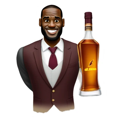 LeBron with Hennessy  sticker