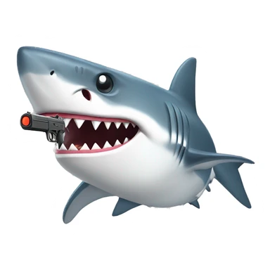 Shark with gun sticker