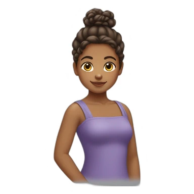 Medium Brown skin ton girl child with curly hair tied into a bun sticker