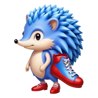Blue hedgehog with red shoes sticker