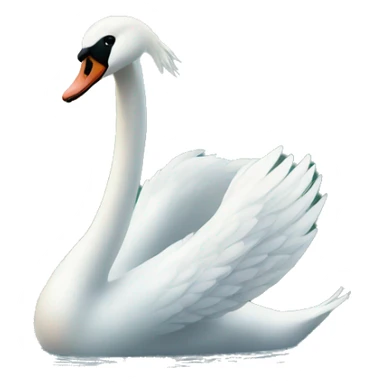 swan is playing in pond sticker