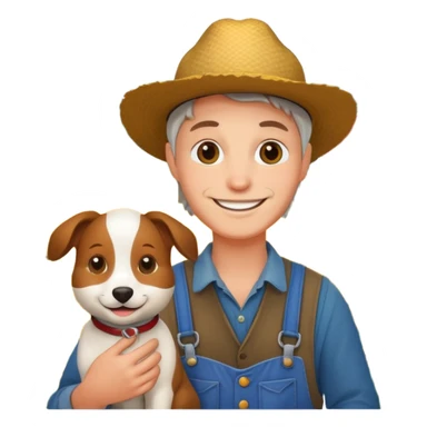 farmer with pet sticker