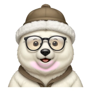  polar bear wearing glasses and a hat sticker