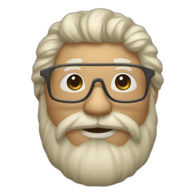 Un homme avec des lunettes et avec grande barbe et beaucoup de cheveux sticker