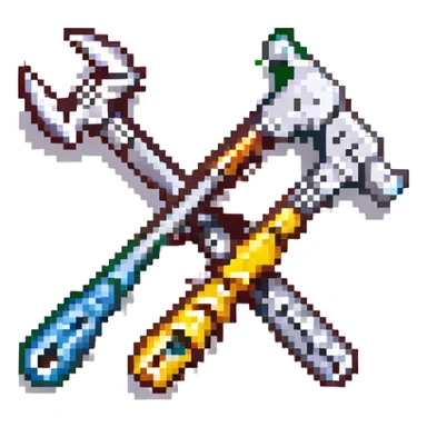 Classic wrench or screwdriver crossed sticker