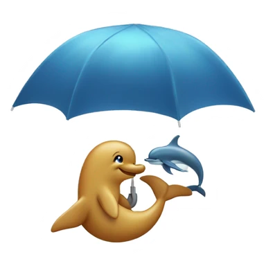 dolphine with an umbrella sticker
