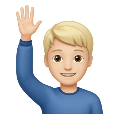Boy waving  sticker