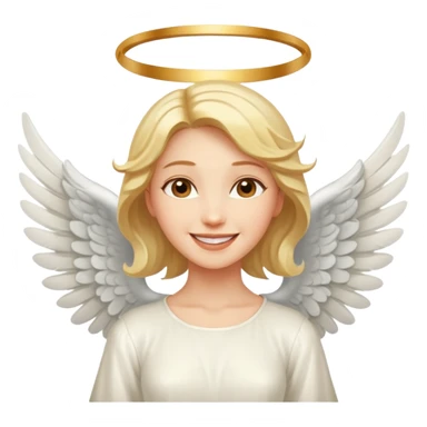 Female angel with wings joyful sticker