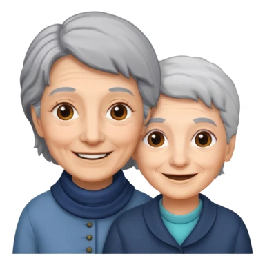 lo mismo que estas haciendo solo coloca alado de la abuela un hombre joven  sticker