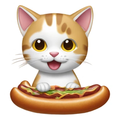 Gato comiendo salchicha sticker