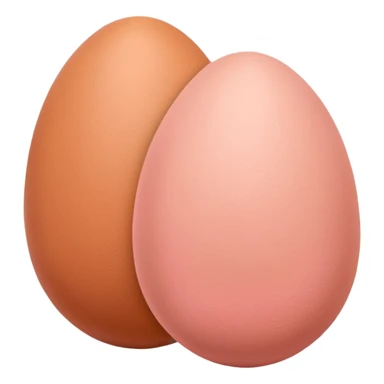 two skin tone peachy beige-pink egg shaped balls/spheres, both same size and same color, add a wrinkly skin texture to both.  sticker