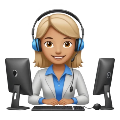 The woman working at the computer store sticker