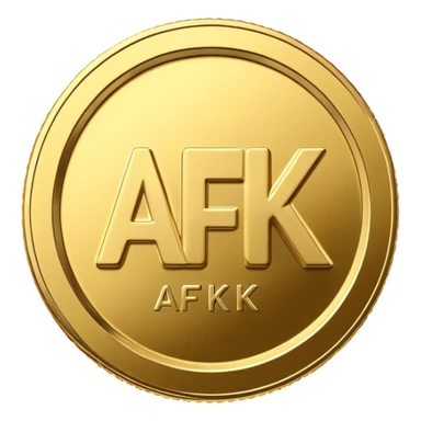 afk text in the gold coin 3d sticker