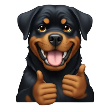 Rottweiler giving thumbs up sticker