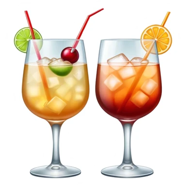 Two elegant specialty cocktails clinking sticker