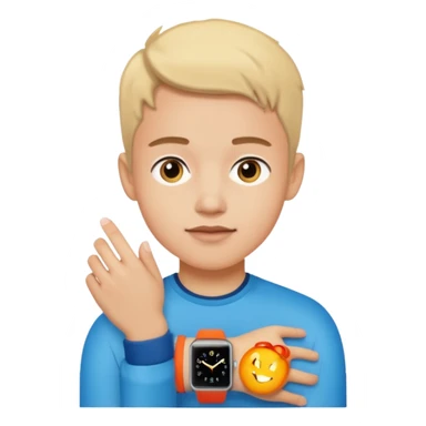 Young person wearing a smartwatch sticker