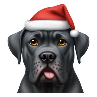 Three cane Corso dogs with Santa hats one black  sticker