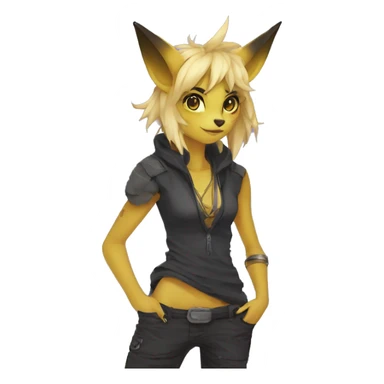 Anthro cool edgy LiLaiRa-Vernid-Fakémon Full Body sticker