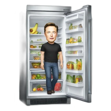 Elon musk in a refrigerator sticker