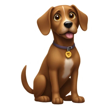 little brown dog waiting for friend to come home sticker