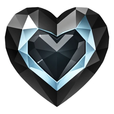 Black crystal heart sticker