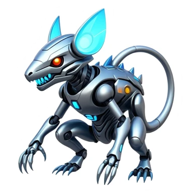  Glowing futuristic cyber-Protogen-Fakémon-Vernid-creature sticker