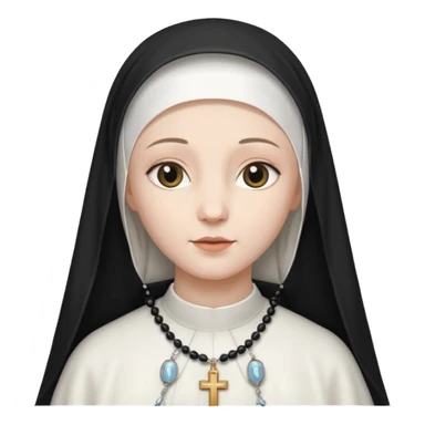 nun in white veil sticker