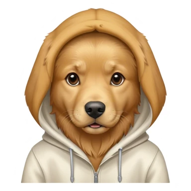 Golden retriever with a hoodie  sticker
