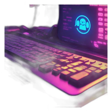 Digital Keys in a cyberpunk environment with neon lighting. sticker