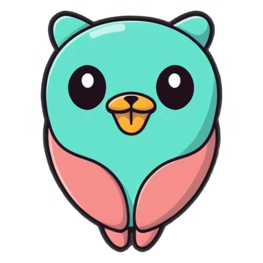 cartoon thyroid gland, cute and approachable sticker