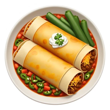 Beef enchiladas with red sauce, poblano rice and vegetables  sticker