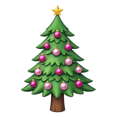 Cute christmas tree with pink decoration sticker