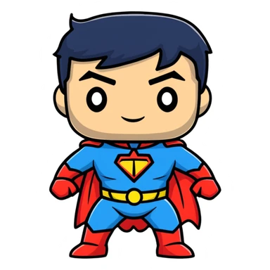 superhero funko pop style cartoonish sticker sticker