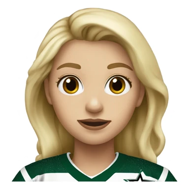 Blonde girl wearing Dallas Stars jersey sticker