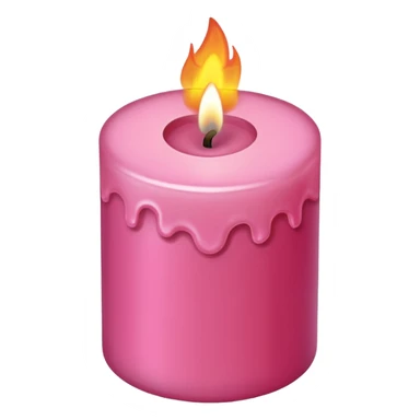Draw a pink candle with a flame on it, seen from a bird's eye view sticker