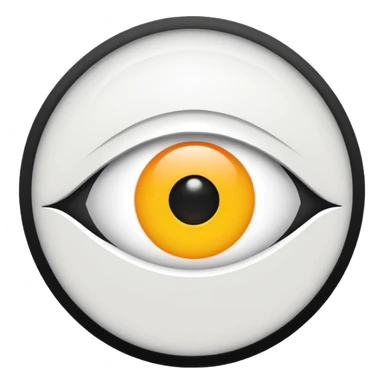 iOS emoji, minimal eye symbol, circle with dot, flat sticker