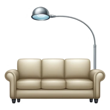 magnifying glass hovering over a couch and floor lamp, detective investigation sticker
